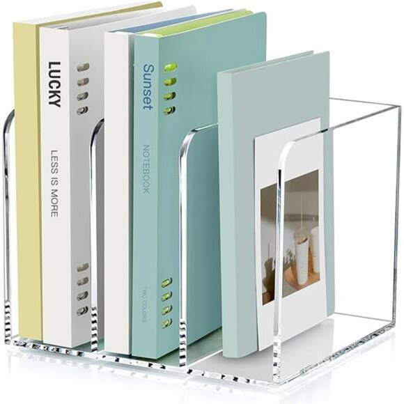 Clear acrylic file folder organizer magazine holder desk storage rack - Picture 8 of 8